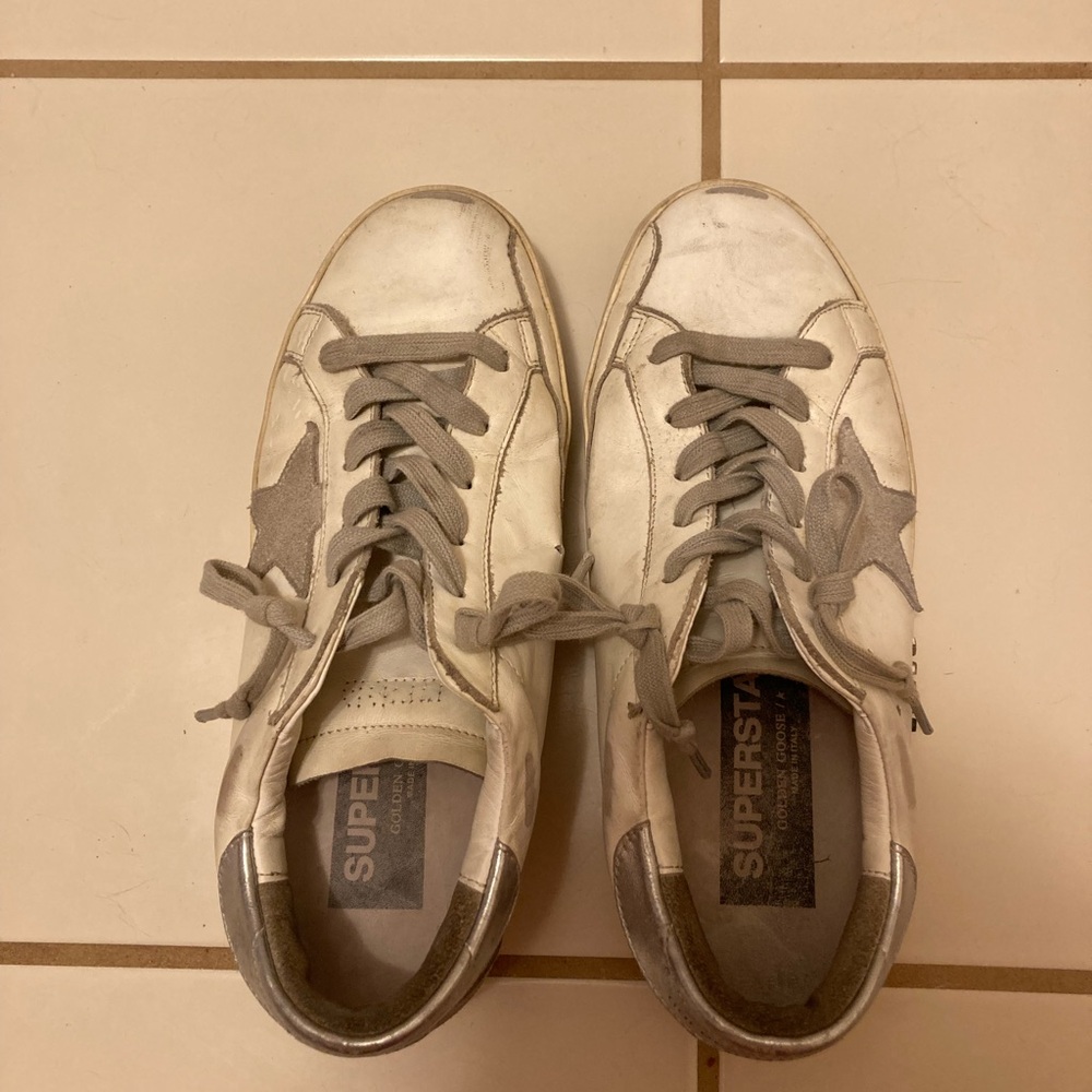 Golden Goose White and Gray Sneakers - Picture 8 of 8